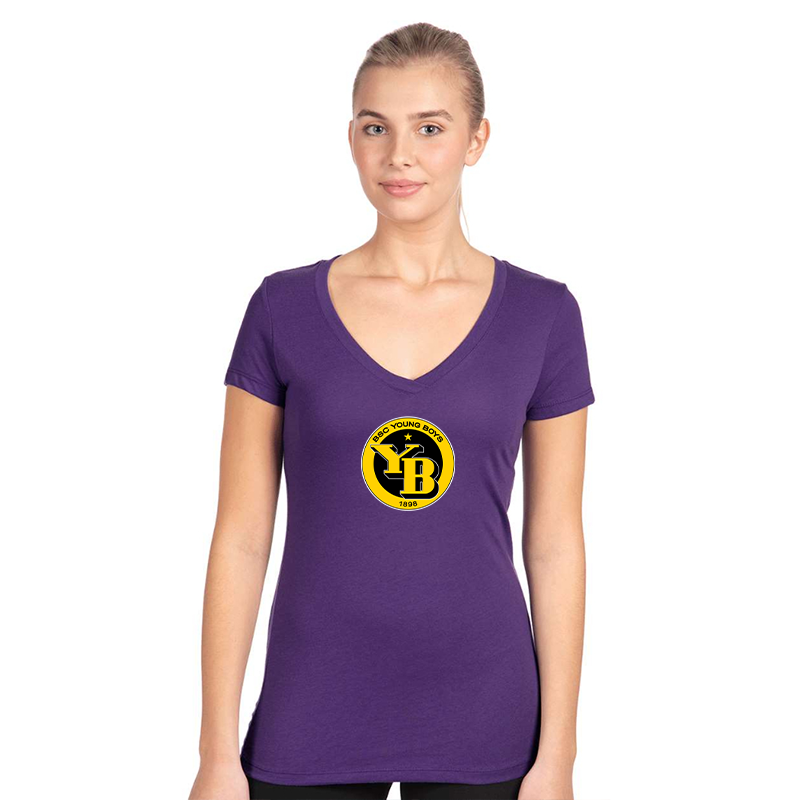 Women's  Young Boys Soccer Next Level V-Neck T-Shirt